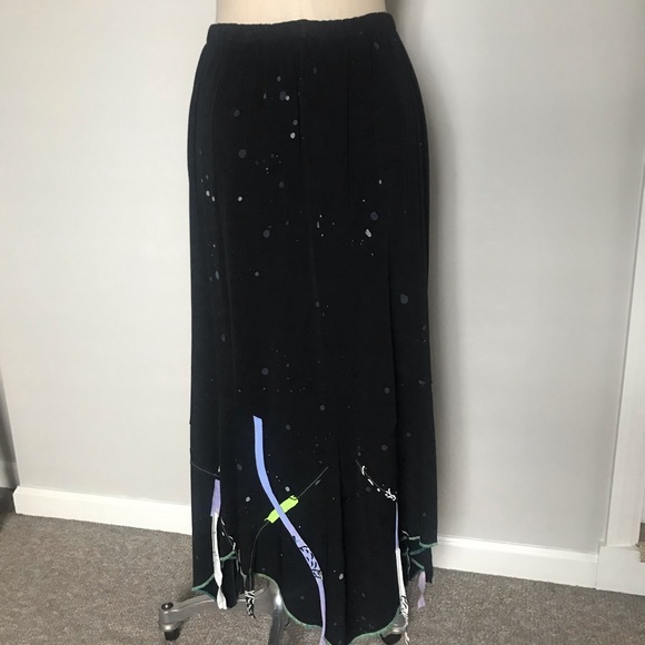 JGU Mad Lab black artsy maxi skirt size M great for Halloween witch costume - Picture 4 of 11